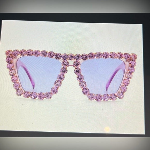 Greeksglasses purple Rhinestone styled Sunglasses - Picture 1 of 5